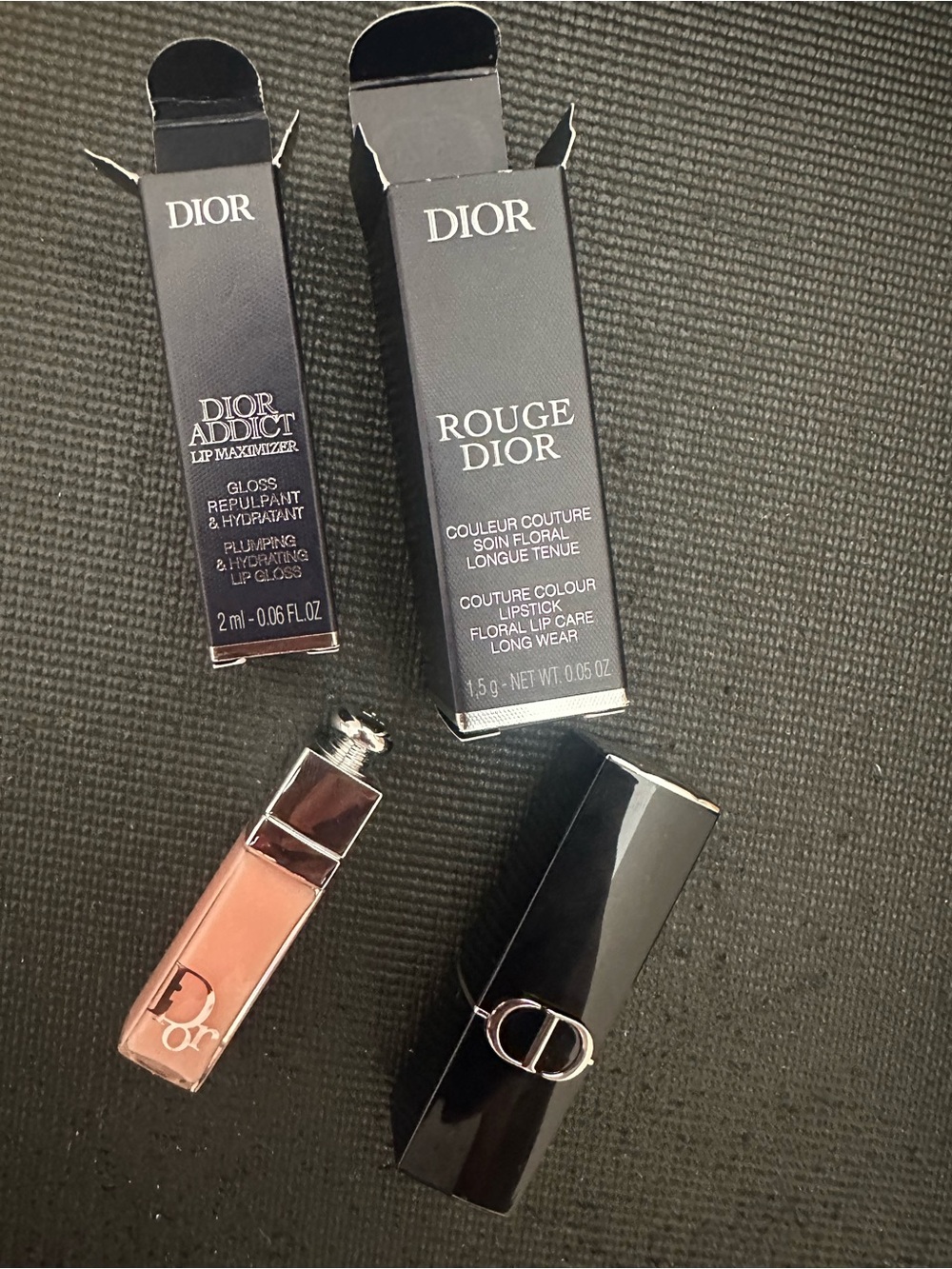 Mini Dior Rouge Dior Lipstick - 999 The Iconic Red and Dior Addict Lip Maximizer